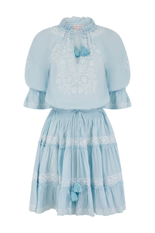 PR amar sky blue-white dress