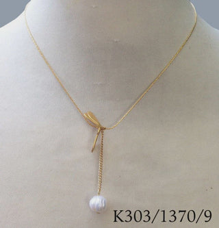 NTA Bronze dragonfly pearl drop necklace