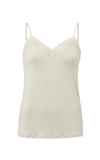 YAYA Lace Strappy Top With Jersey Body Summer Sand