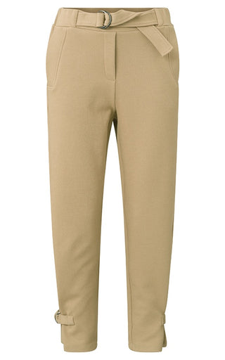 YAYA Jersey Trousers w Straps in a Cotton Blend