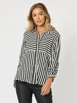 TH Tina black & white stripe shirt