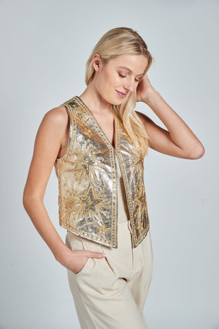 MIL Dolly sequin embroidered jacket gold